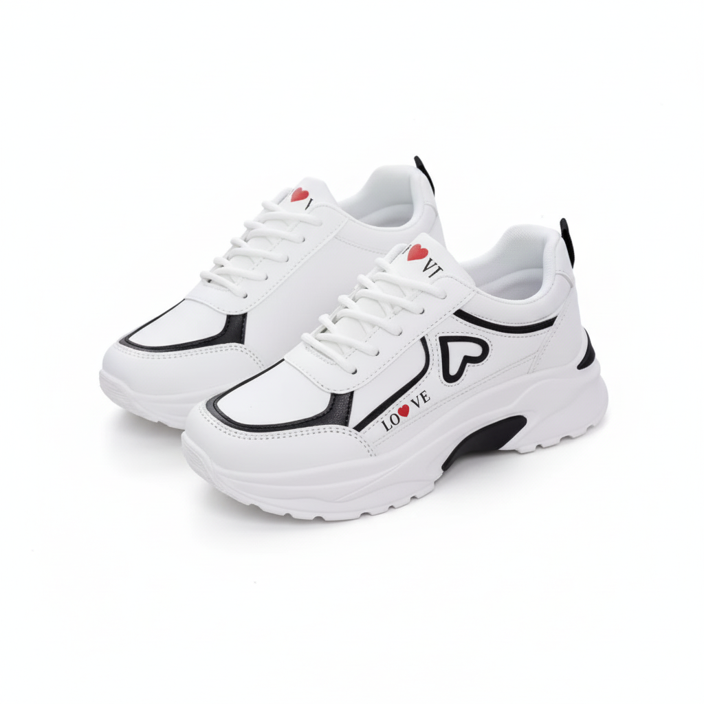 KicksStyle Bella Mode — comfort meets charm. With a modern design, heart detail, and lightweight sole, it’s the perfect sneaker for women who walk with love, style, and confidence every day.