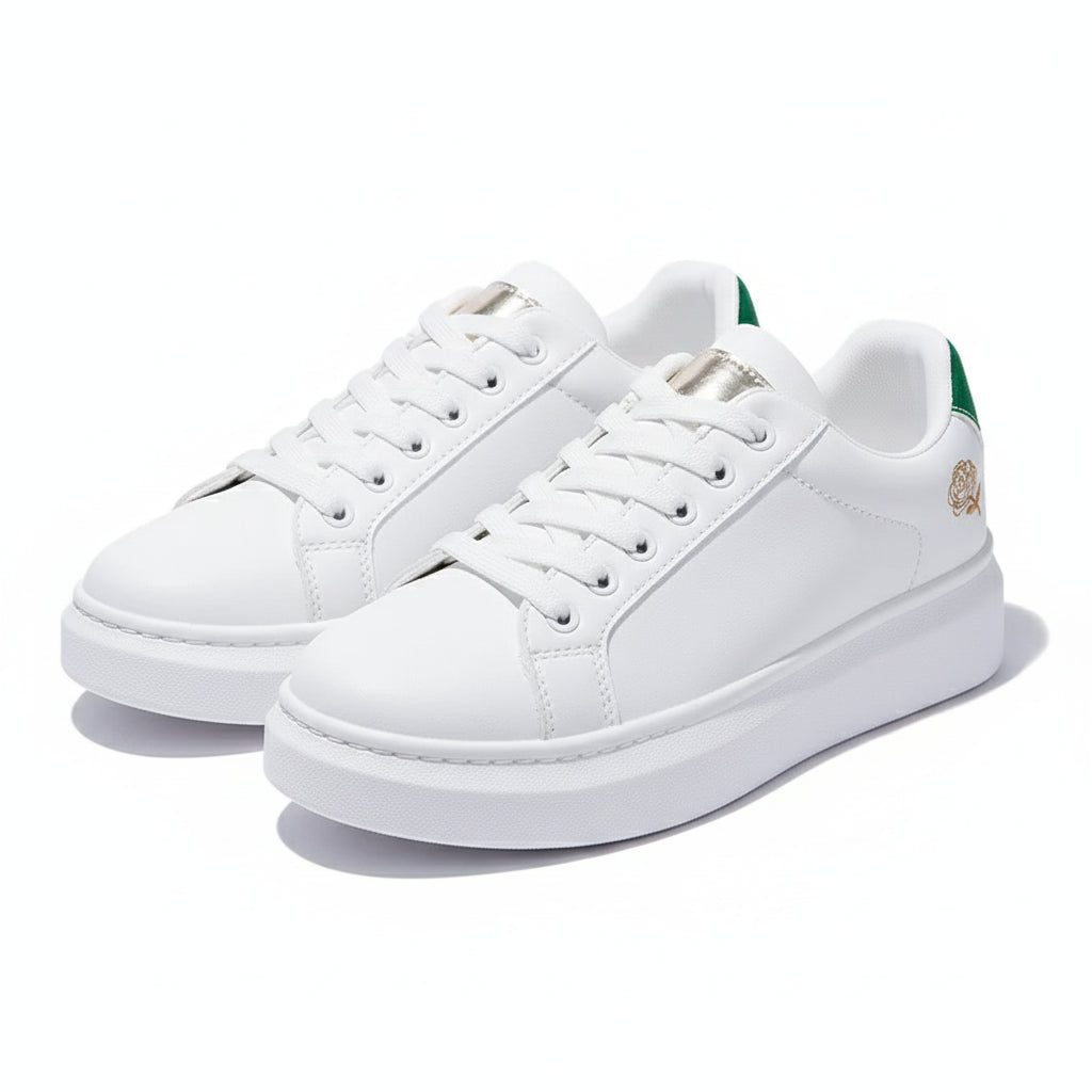 KicksStyle Street Muse — minimalist, elegant, and effortlessly stylish. Its clean white design with golden details delivers comfort and versatility, making every step a soft expression of modern fashion.
